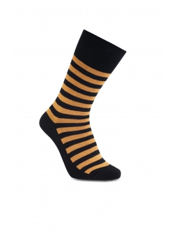 iZ Sock - Stribede bambusstrømper i sort og orange. Unisex