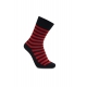 iZ Sock - Stribede bambusstrømper i sort og rød. Unisex