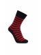 iZ Sock - Stribede bambusstrømper i sort og rød. Unisex
