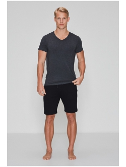 JBS OF DENMARK T-SHIRT V-NECK, MØRK GRÅ MELANGE BAMBUS