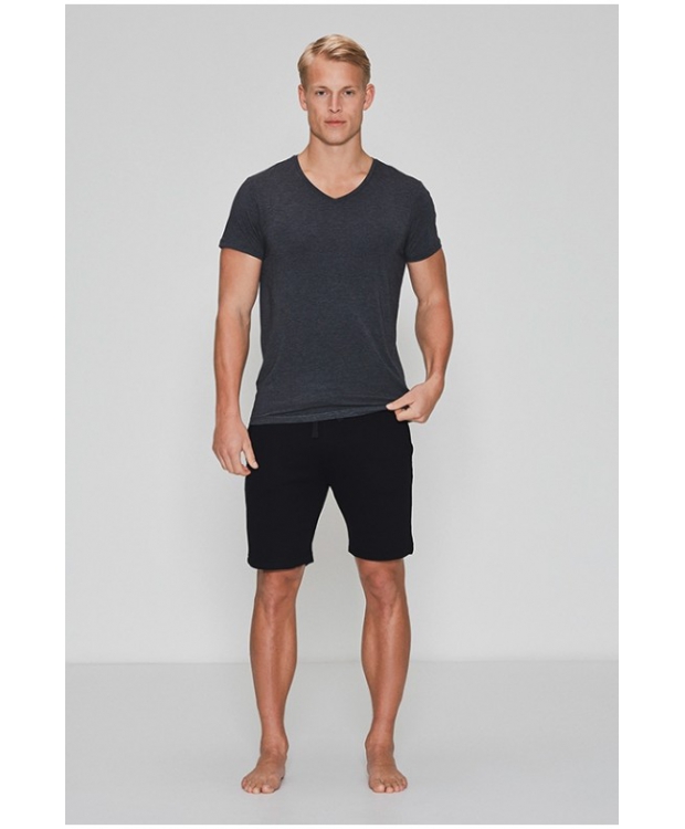 JBS OF DENMARK T-SHIRT V-NECK, MØRK GRÅ MELANGE BAMBUS
