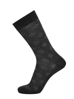 Egtved bambusstrømper i sort med mønster til herre