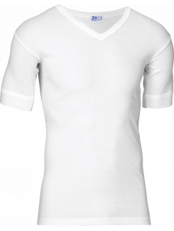 JBS bomulds t-shirt i hvid med V-hals til herre