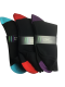 iZ Sock - 3 pak med farvet hæl og tå bambusstrømper i (sort, rød, lilla og turkis) Unisex