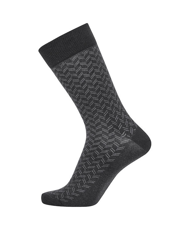 JBS bomuldssok i grå med zigzag mønster til herre