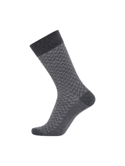 JBS bomuldsstrømpe i grå med zigzag mønster til herre
