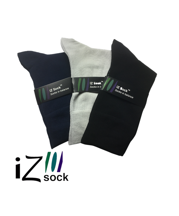 iZ Sock - 3 pak bambusstrømper i navyblå, sort og lysegrå. Unisex