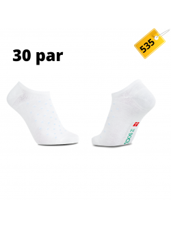 iZ Sock 30pak bambus ankelstrømper med blå prikker i hvid ( NY SOMMERKOLLEKTION )