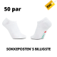 iZ Sock 50pak bambus ankelstrømper med blå prikker i hvid ( NY SOMMERKOLLEKTION )
