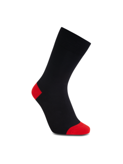 iZ Sock - bambusstrømper i rød hæl og tå. Unisex