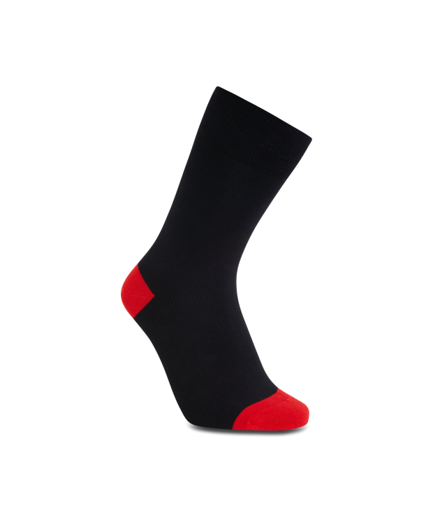 iZ Sock - bambusstrømper i rød hæl og tå. Unisex