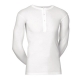 JBS langærmet bomulds t-shirt i hvid med knapper til herre