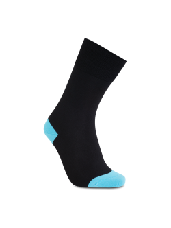 iZ Sock - bambusstrømper i turkis hæl og tå. Unisex