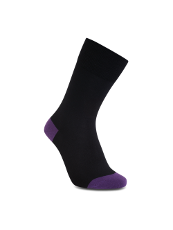 iZ Sock - bambusstrømper i lilla hæl og tå. Unisex