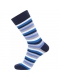Bambusstrømper i navy med blå/hvid og sorte striber til herre fra JBS