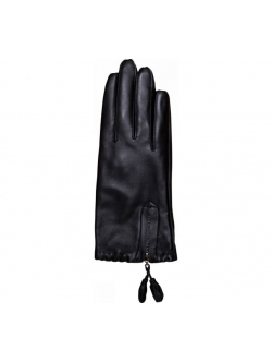 Decoy læderhandsker med lynlås til kvinder i sort