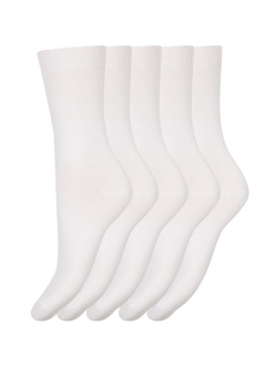 Decoy 5-pak bomuldsstrømper basic i hvid til kvinder