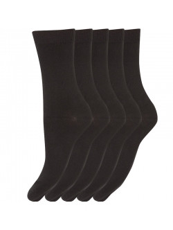 Decoy 5-pak bomuldsstrømper basic i sort til kvinder