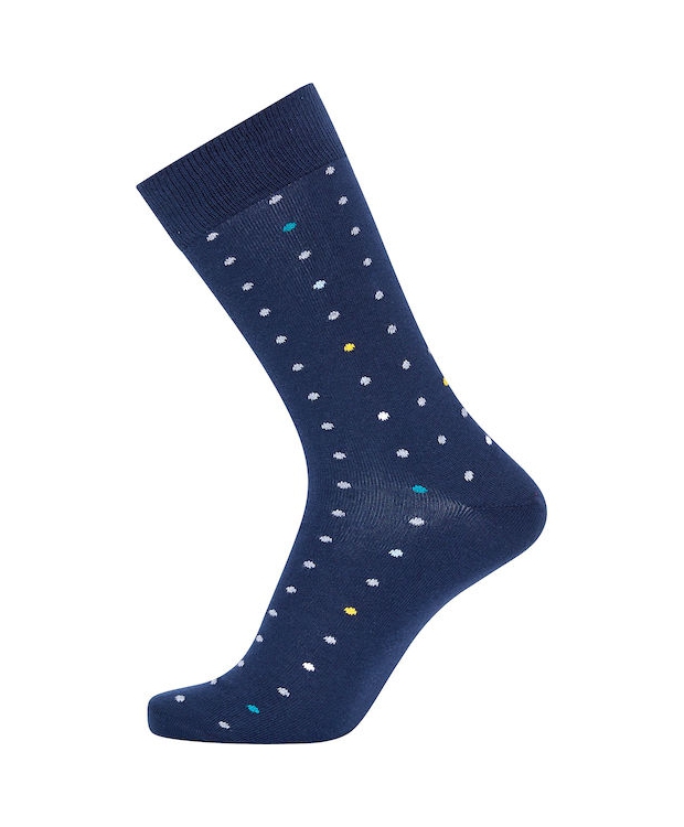 JBS bomuldssok i navy med prikker