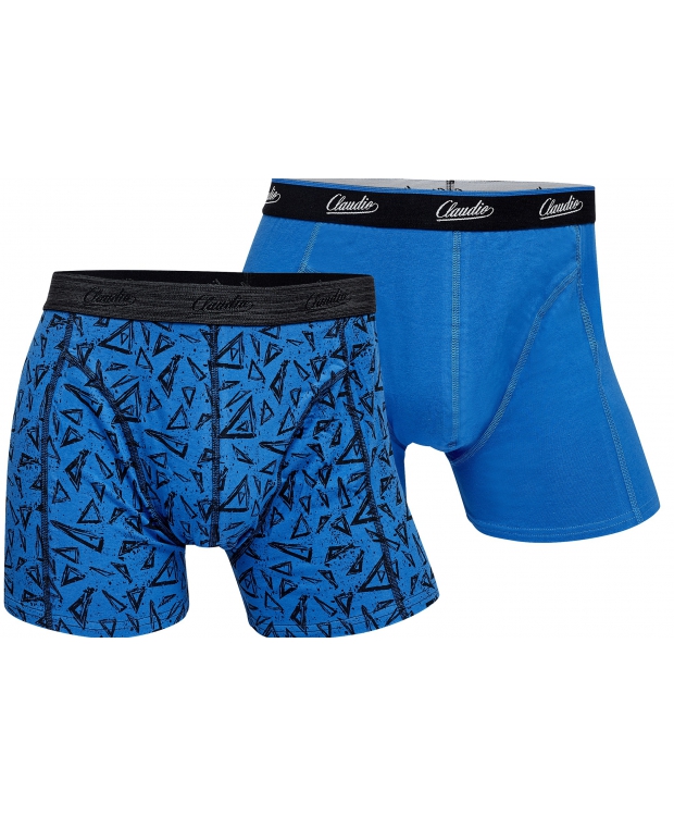 Lækre Claudio Cotton Stretch Tights 2-pak blå med mønster