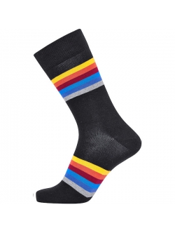 JBS bomuldsstrømpe i sort med multifarvede striber til herre