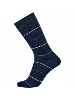 JBS bomuldsstrømpe i navy med lyse blå striber til herre