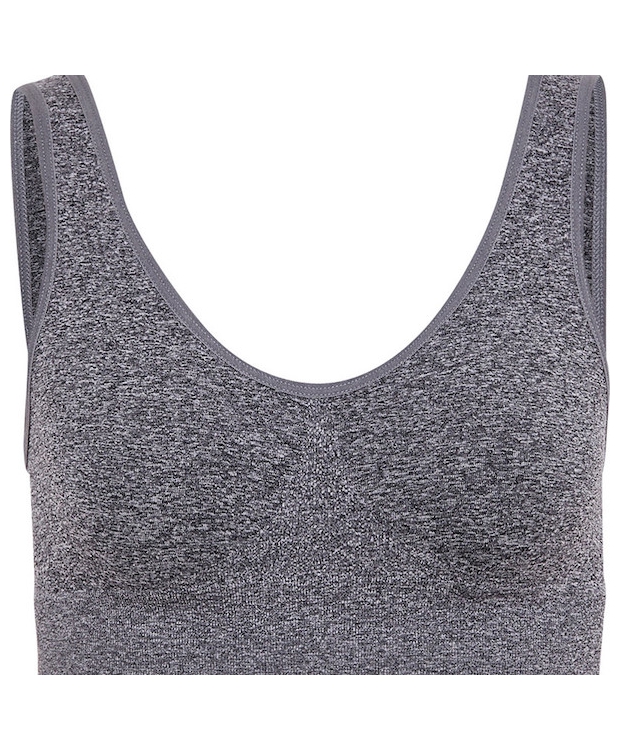 BH TOP MED BREDE STROPPER - Gråmeleret, Decoy