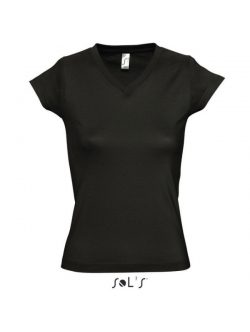 Lækker V-hals T-shirts i klassisk sort til kvinder. Faconsyet