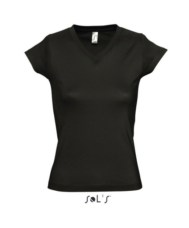 Lækker V-hals T-shirts i klassisk sort til kvinder. Faconsyet