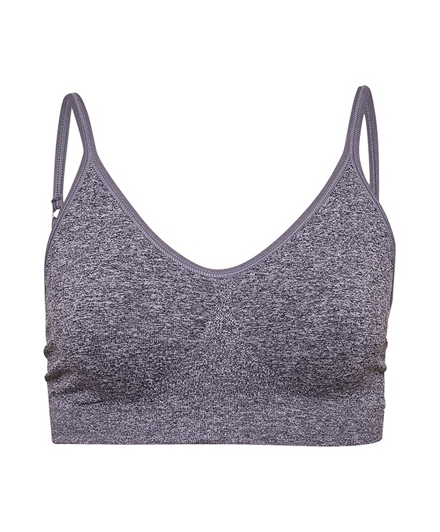 BH TOP MED TYNDE STROPPER - Gråmeleret