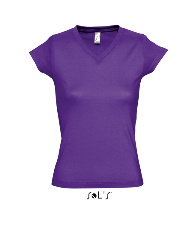 T-shirt med V-Hals til kvinder – Lækker farve