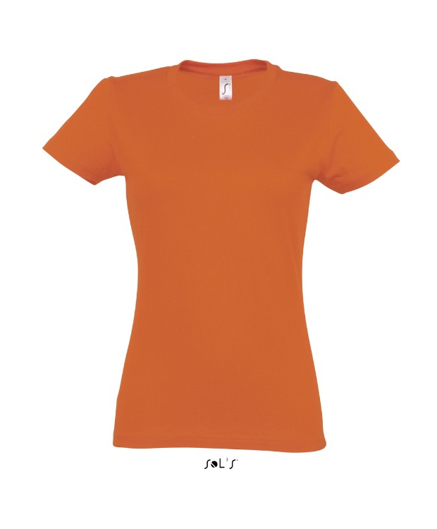 Orange faconsyet T-Shirt med rund hals til kvinder-Imperial