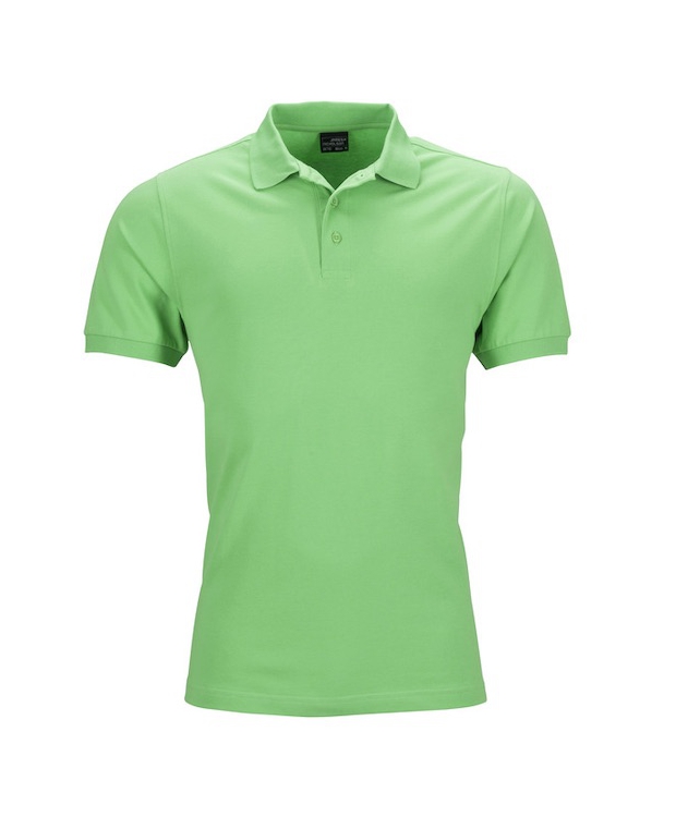 Frisk limegrøn poloshirt. – Mens poloshirt, Piqué. Elastic