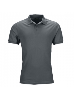 Flot mørkegrå poloshirt. – Mens poloshirt, Piqué. Elastic