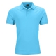 Flot turkisblå poloshirt. – Mens poloshirt, Piqué. Elastic.