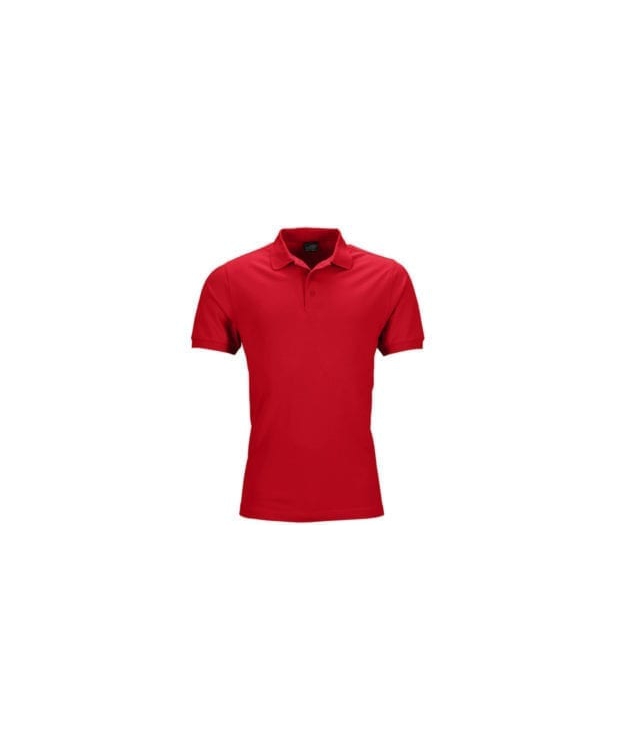 Mens poloshirt, Piqué. Elastic. Flot rød