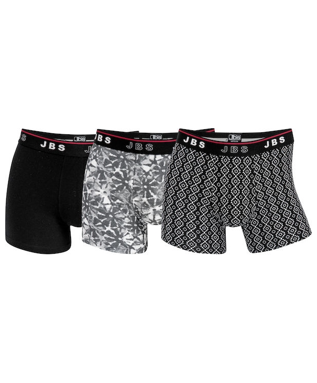 JBS 3-pak boxershorts med bomuld i mørke farver med friske striber til herre