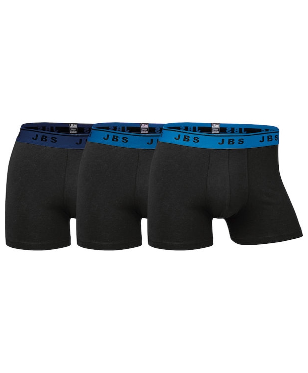 JBS 3-pak boxershorts i bomuld i med farvet stribe i blå nuancer til herre