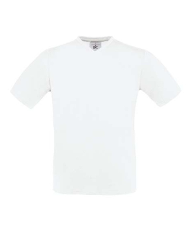 B&C Exact t-shirt med v-hals i hvid til herre