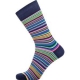Claudio bomuldsstrømper i navy med multifarvet striber til herre