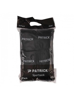 Patrick 10pak bomuldsstrømper “tennisssokker” i sort til herre