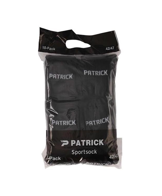 Patrick 10pak bomuldsstrømper “tennisssokker” i sort til herre
