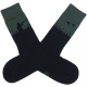 JBS bomuldsstrømpe i sort/ grøn med jagt-motiv til herre